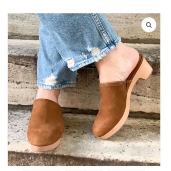 Madewell Sz 7.5 The Ruby Clog In Suede Rustic Twig Brown Slip On Shoes - Picture 2 of 11